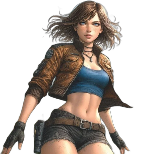 jacket, weapon, concept art, comic book art transparent PNG cut-out