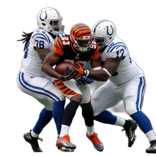 bengals, receiver, tackled, colts transparent PNG cut-out