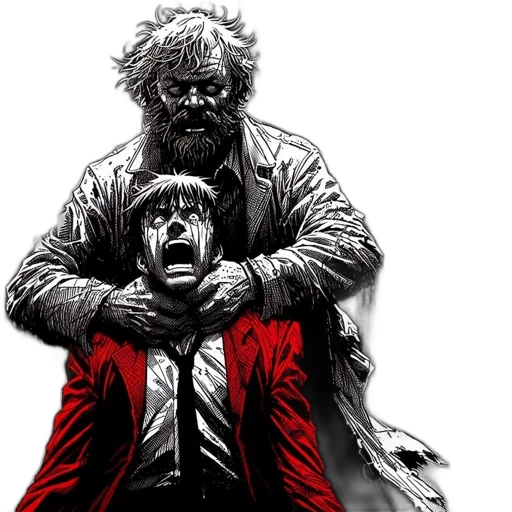 comic book art, concept art, red, dense transparent PNG cut-out