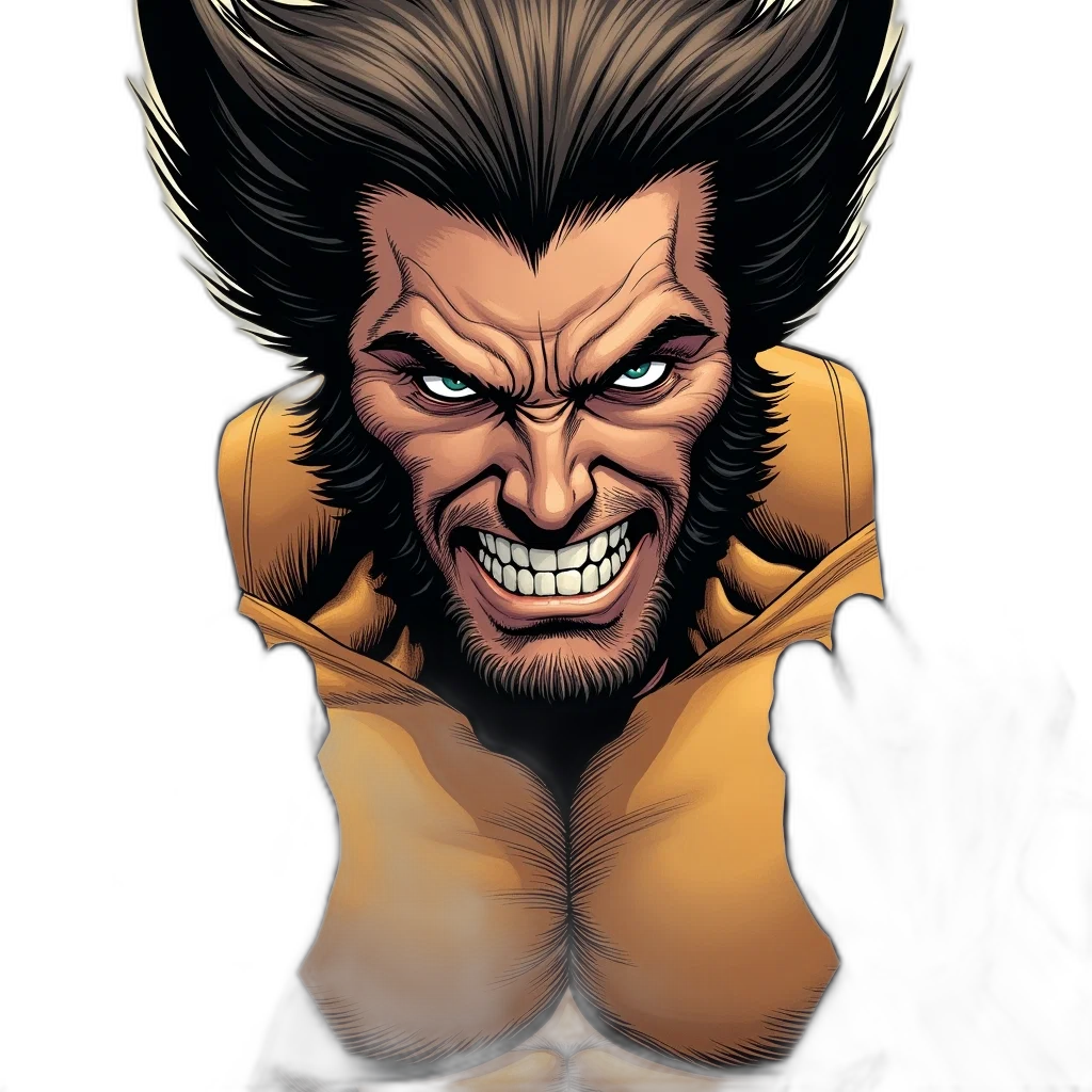 face, comic book art, concept art, cartoon transparent PNG cut-out