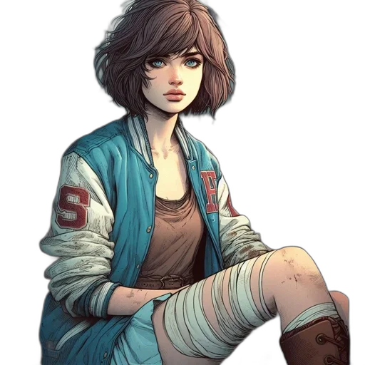 jacket, face, dress, creature transparent PNG cut-out