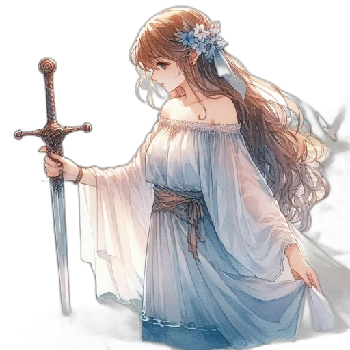 sword, staff, weapon, dress transparent PNG cut-out