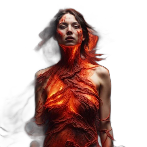 dress, dragon, creature, hair transparent PNG cut-out
