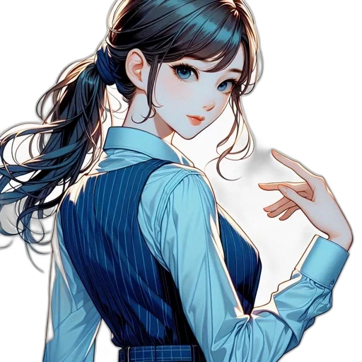 dress, staff, jacket, face transparent PNG cut-out