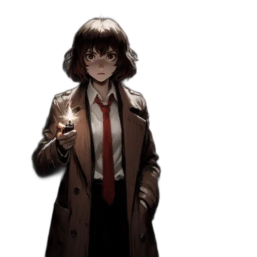 jacket, staff, face, weapon transparent PNG cut-out