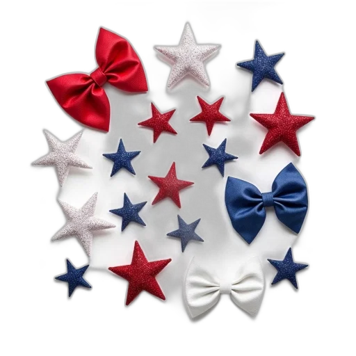 collection, star-shaped, hair, bows transparent PNG cut-out