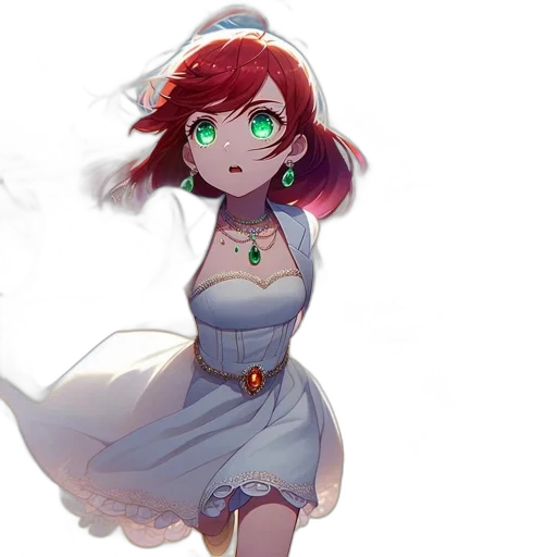 dress, staff, jewelry, face transparent PNG cut-out