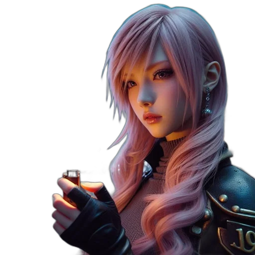 jacket, face, weapon, fantasy art transparent PNG cut-out