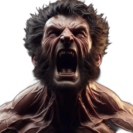creature, face, concept art, 3d render transparent PNG cut-out