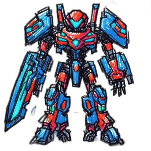 robot, weapon, concept art, pixel art transparent PNG cut-out