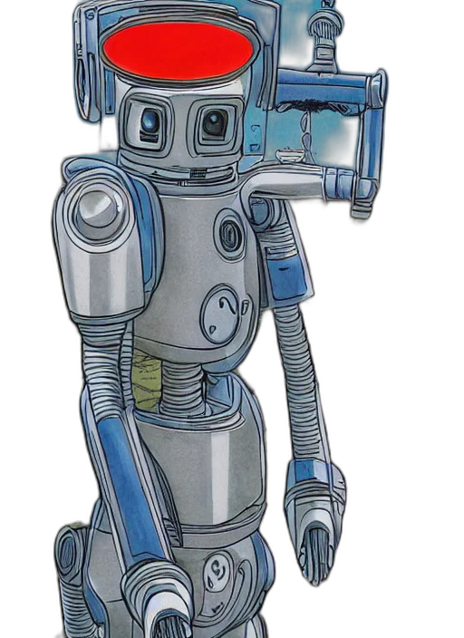 robot, staff, concept art, 3d render transparent PNG cut-out