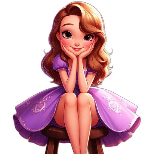 dress, staff, crown, cartoon transparent PNG cut-out