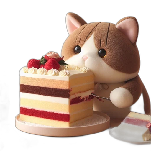 food, 3d render, photorealistic, plush transparent PNG cut-out