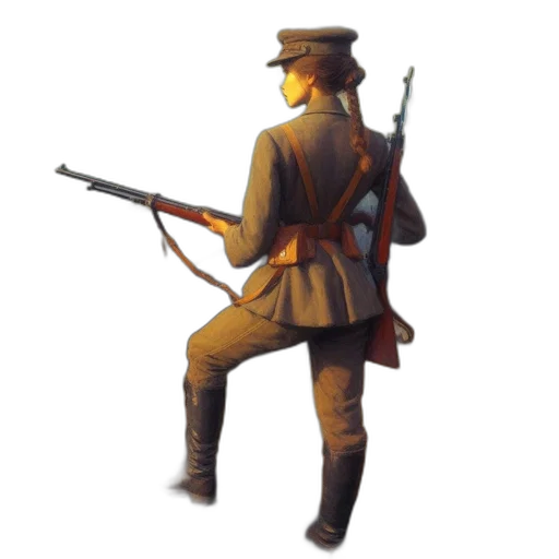 staff, weapon, hat, jacket transparent PNG cut-out