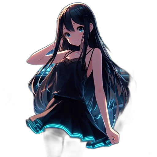 dress, mask, jacket, hair transparent PNG cut-out