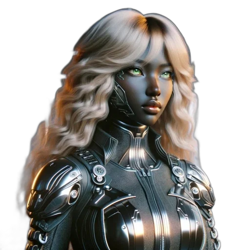 robot, face, concept art, 3d render transparent PNG cut-out