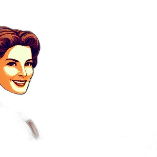 face, hair, jewelry, pixel art transparent PNG cut-out