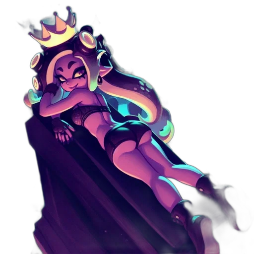 crown, dress, staff, creature transparent PNG cut-out