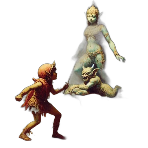 creature, mask, concept art, 3d render transparent PNG cut-out