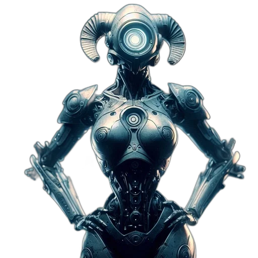 robot, dress, concept art, cyberpunk transparent PNG cut-out