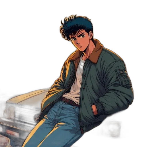jacket, car, face, anime transparent PNG cut-out