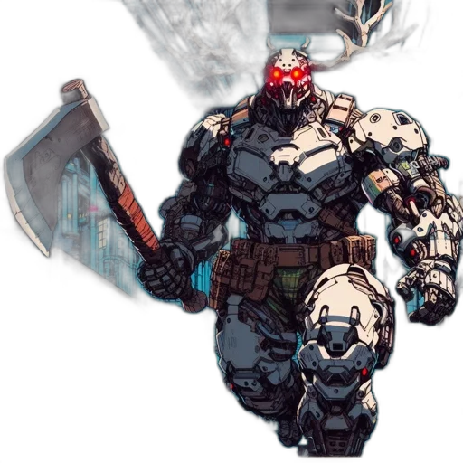 weapon, robot, concept art, pixel art transparent PNG cut-out