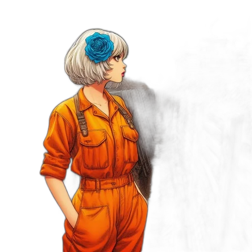 jacket, staff, dress, robot transparent PNG cut-out