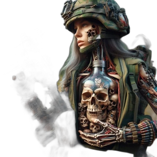 concept art, fantasy art, cyberpunk, photorealistic transparent PNG cut-out