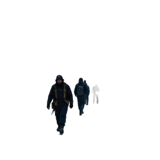 jacket, mask, umbrella, staff transparent PNG cut-out