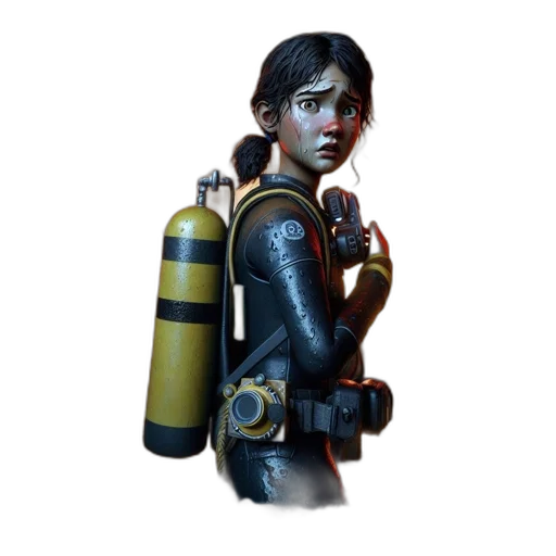 jacket, weapon, staff, face transparent PNG cut-out