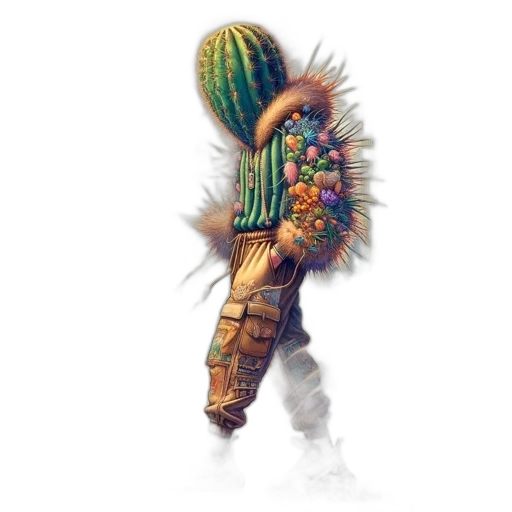 creature, staff, jacket, weapon transparent PNG cut-out
