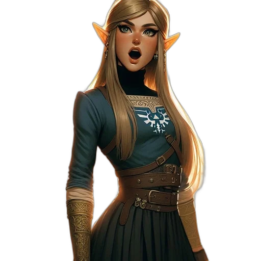 staff, dress, face, fantasy art transparent PNG cut-out