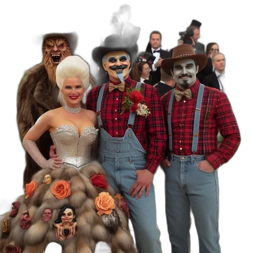 concept art, group, individuals, including transparent PNG cut-out
