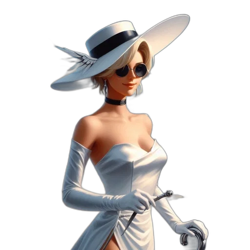 hat, dress, staff, concept art transparent PNG cut-out