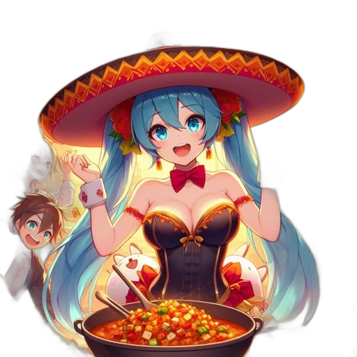 food, dress, hat, staff transparent PNG cut-out
