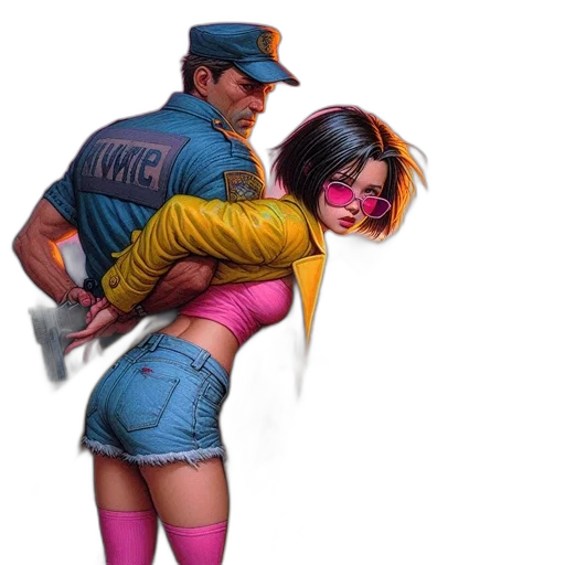 jacket, weapon, concept art, cyberpunk transparent PNG cut-out