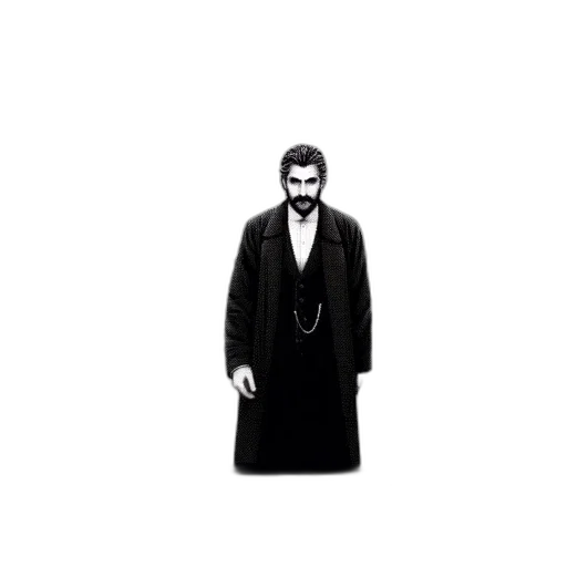 jacket, staff, pixel art, concept art transparent PNG cut-out