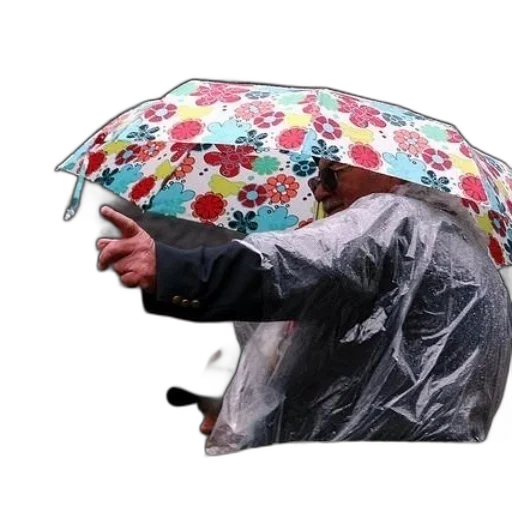 umbrella, jacket, staff, hat transparent PNG cut-out