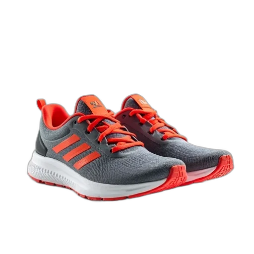 shoes, pair, grey, orange transparent PNG cut-out