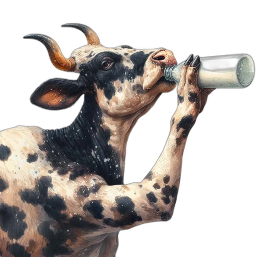animal, bottle, food, photorealistic transparent PNG cut-out