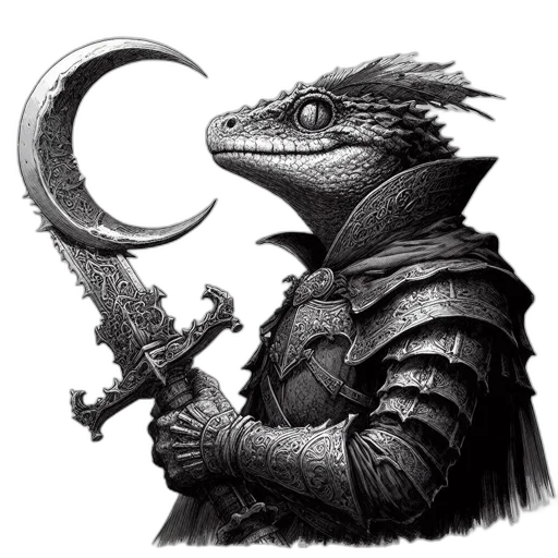 dragon, sword, staff, creature transparent PNG cut-out