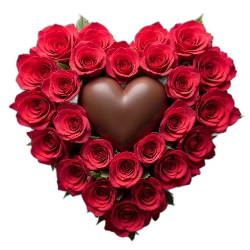 flower, photorealistic, red, heart transparent PNG cut-out