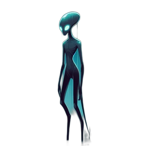 dress, robot, creature, staff transparent PNG cut-out