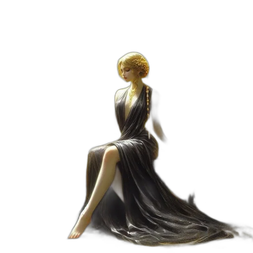 dress, crown, jewelry, staff transparent PNG cut-out