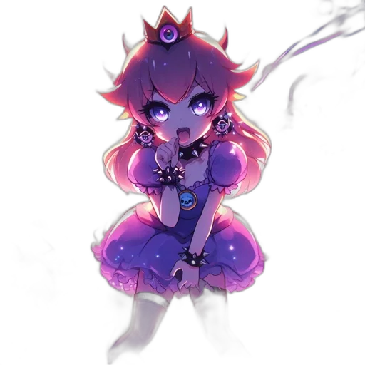 crown, dress, staff, creature transparent PNG cut-out