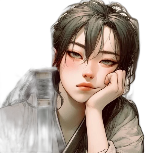 face, photorealistic, oil painting, fantasy art transparent PNG cut-out
