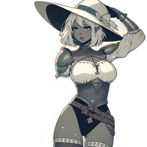 hat, dress, staff, weapon transparent PNG cut-out