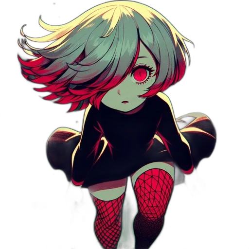 hair, creature, dress, flower transparent PNG cut-out