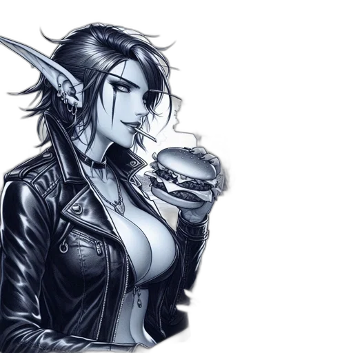 food, fantasy art, concept art, cyberpunk transparent PNG cut-out