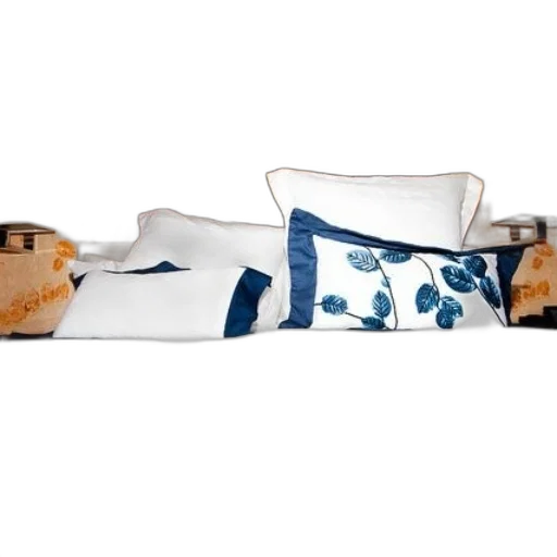 neatly, made, bed, white transparent PNG cut-out